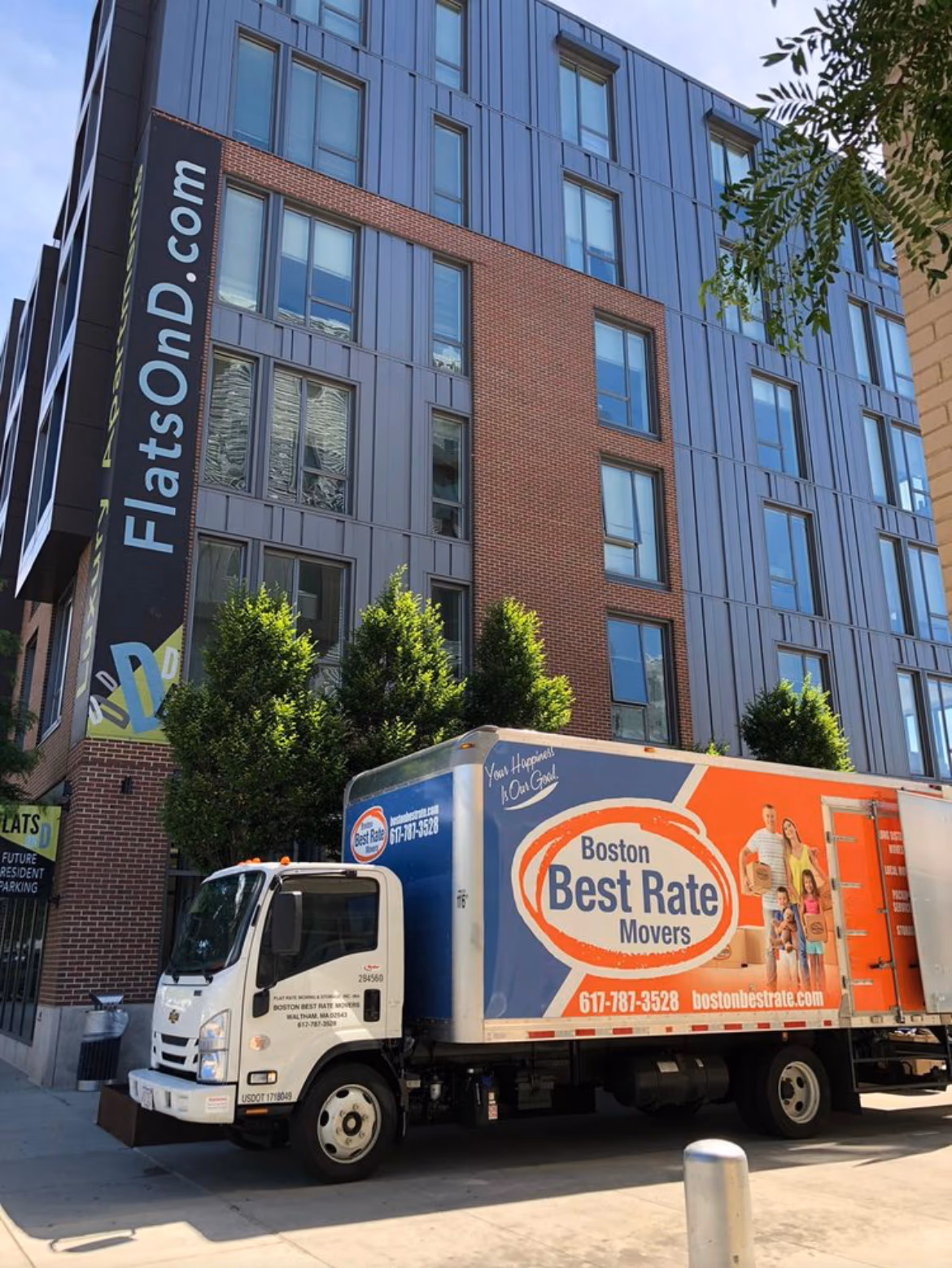 Boston Best Rate Movers truck ready for a winter move in snowy New England